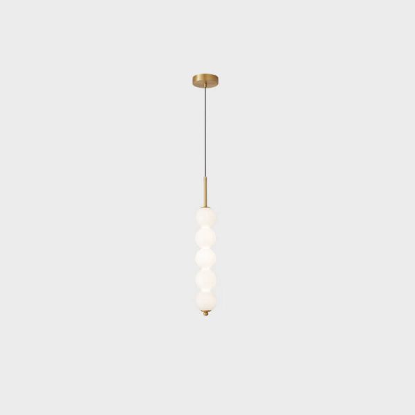 Nordic Creative Brass Spherical Glass Long Strip LED Pendant Light - Image 21