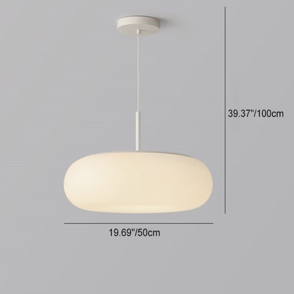Modern Minimalist Oval Iron PE LED Pendant Light For Living Room - Image 8