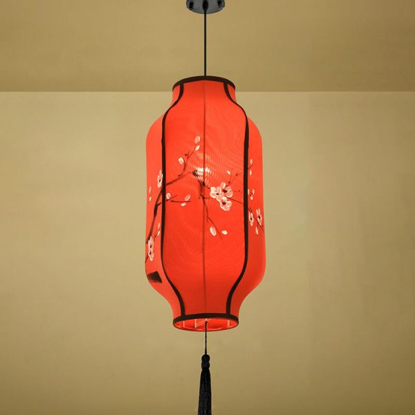 Oriental Antique Handmade Oval Lantern Fabric 1-Light Pendant Light - Image 5