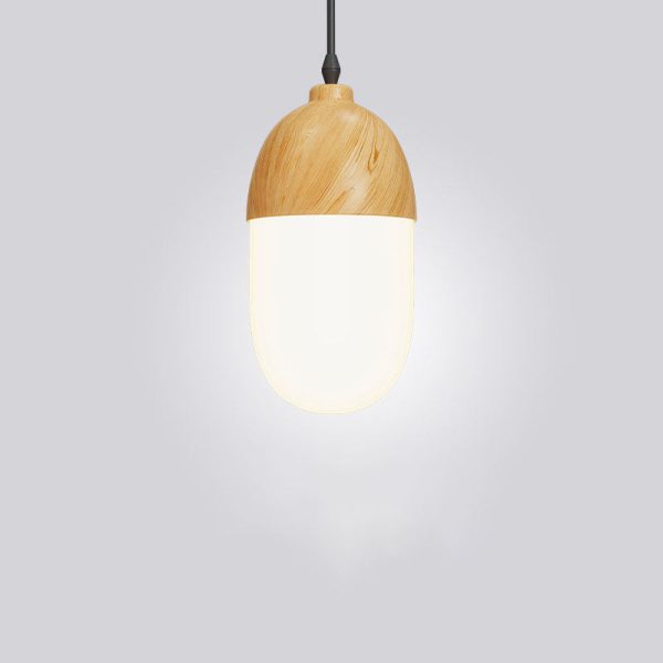 Japanese Wood Grain Round Oval Iron 1-Light Pendant Light - Image 13