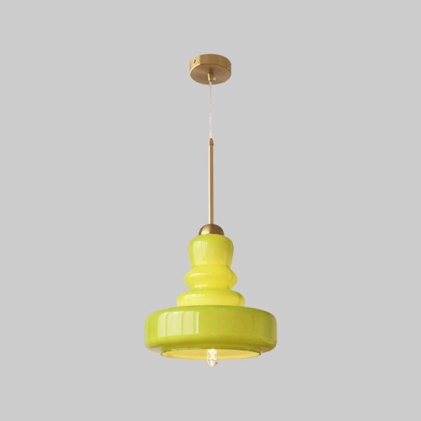 Modern Colorful Glass Gourd Shade 1-Light Pendant Light - Image 25