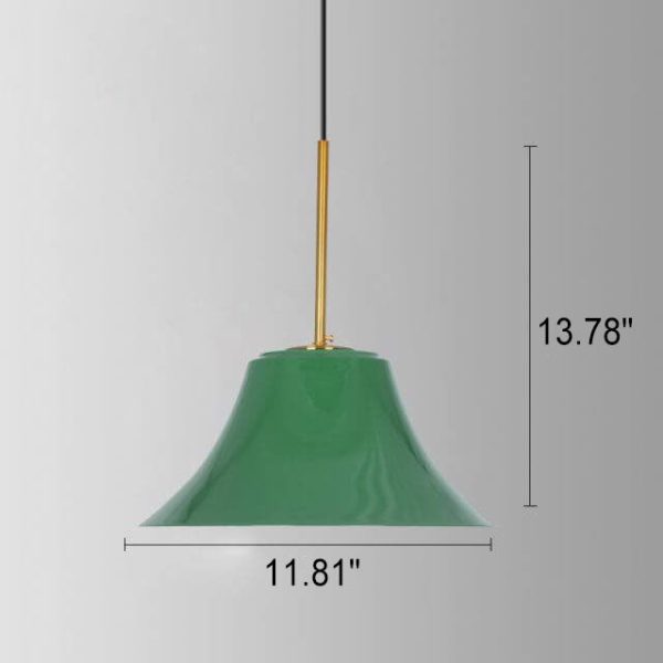 Industrial Vintage Green Iron Dome Cone 1-Light Pendant Light - Image 18