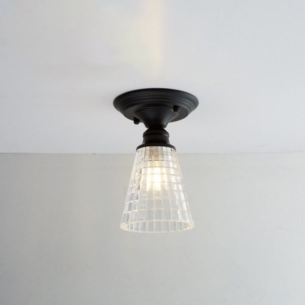 Nordic Vintage Glass Floral Round Geometry 1-Light Semi-Flush Mount Ceiling Light - Image 9