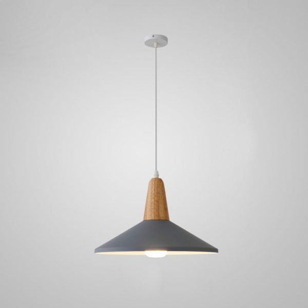 Nordic Minimalist Macaron Solid Color Aluminum Wood 1-Light Pendant Light - Image 22