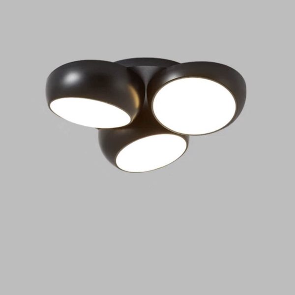 Scandinavian Modern Minimalist Iron Plastic Round LED Semi-Flush Mount Ceiling Light - Image 24