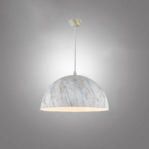 Nordic Minimalist Marbled Semicircle 1-Light Pendant Light - Image 19