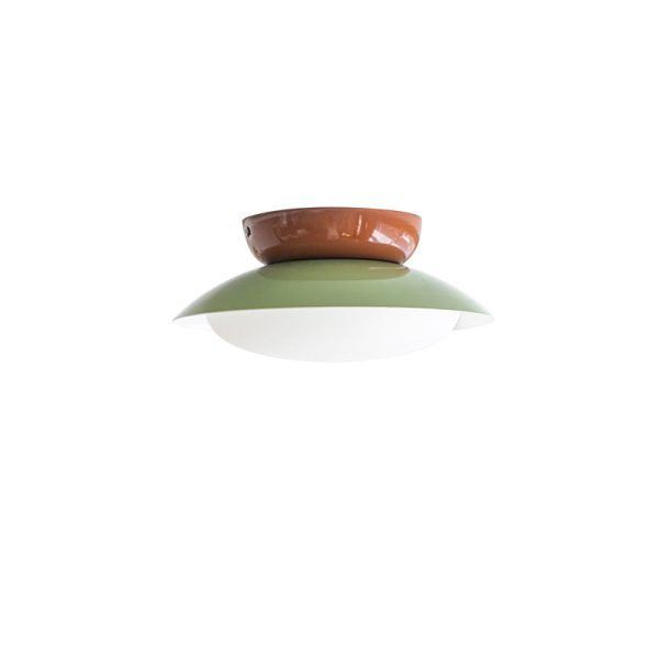 Contemporary Scandinavian Macaron Geometric Semicircle Shade LED Semi-Flush Mount Ceiling Light For Living Room - Image 14