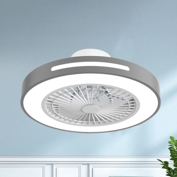 Modern Minimalist Solid Color Iron Copper LED Flush Mount Ceiling Fan Light - Image 8