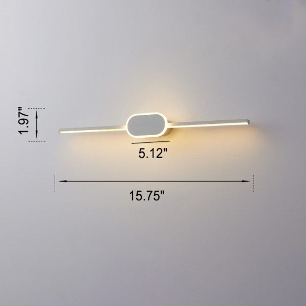 Modern Minimalist Long Strip Oval Base Vanity Light LED Wall Sconce Lamp - Image 5
