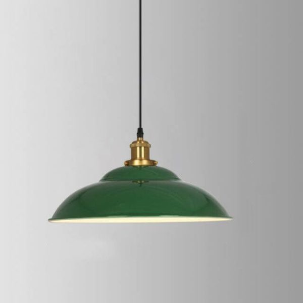 Industrial Vintage Green Iron Dome Cone 1-Light Pendant Light - Image 9