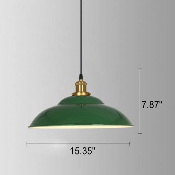 Industrial Vintage Green Iron Dome Cone 1-Light Pendant Light - Image 19