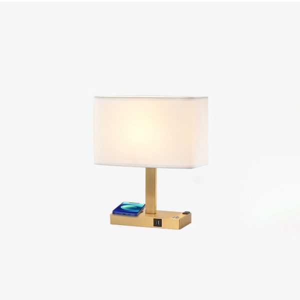 Modern Minimalist Rectangular Cloth Iron 1-Light Table Lamp For Living Room - Image 16