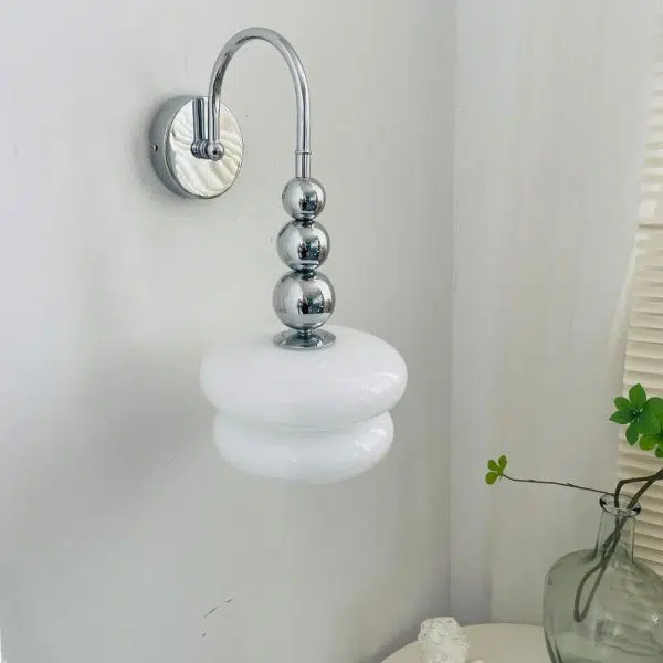 Macaron Cream Gourd Design Glass Shade 1-Light Wall Sconce Lamp - Image 11