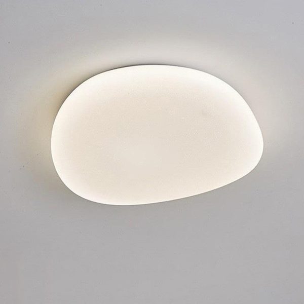 Modern Minimalist Pebble Shape Acrylic Hardware LED Flush Mount Ceiling Light For Bedroom - Image 18