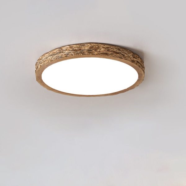 Modern Minimalist Round Stone Grain Resin Iron LED Flush Mount Ceiling Light For Bedroom - Image 21