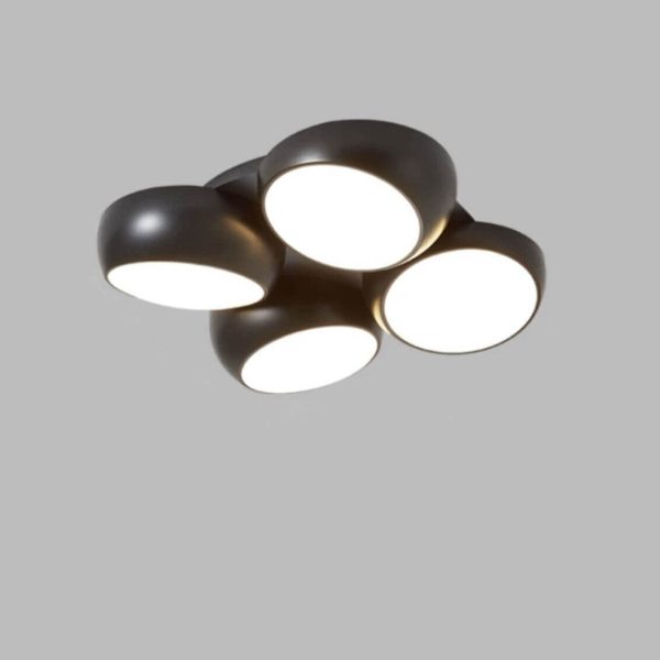 Scandinavian Modern Minimalist Iron Plastic Round LED Semi-Flush Mount Ceiling Light - Image 25