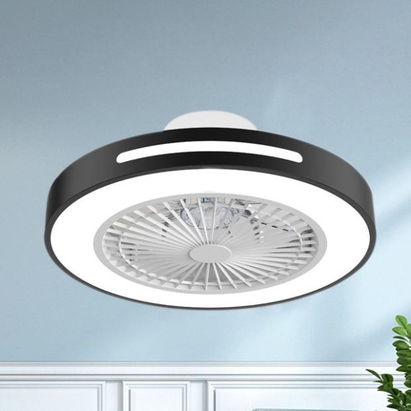 Modern Minimalist Solid Color Iron Copper LED Flush Mount Ceiling Fan Light - Image 9