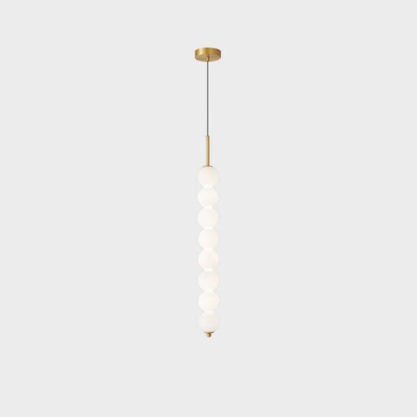 Nordic Creative Brass Spherical Glass Long Strip LED Pendant Light - Image 23