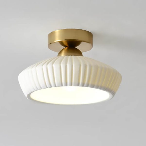 Modern Light Luxury Ceramic Disc 1-Light Semi-Flush Mount Lighting - Image 17