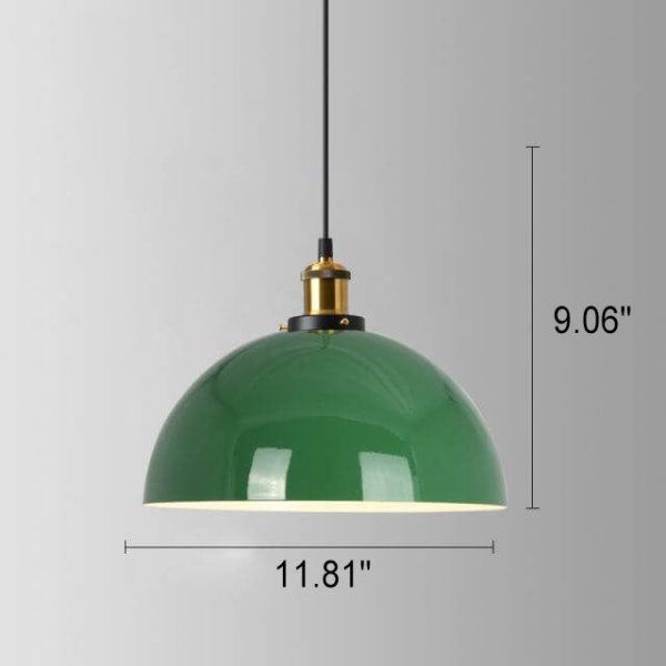 Industrial Vintage Green Iron Dome Cone 1-Light Pendant Light - Image 20