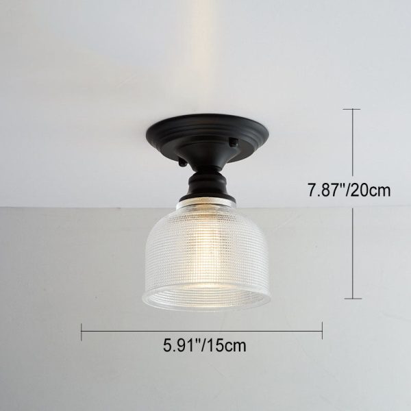 Nordic Vintage Glass Floral Round Geometry 1-Light Semi-Flush Mount Ceiling Light - Image 20