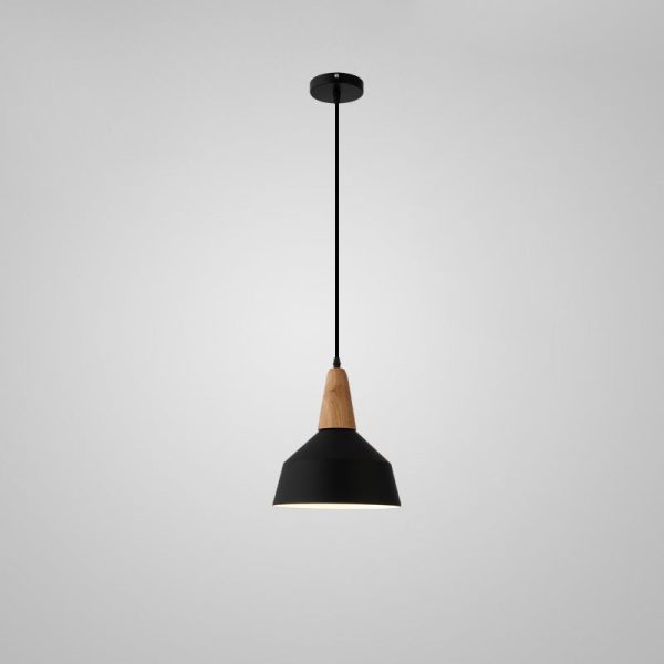 Nordic Minimalist Macaron Solid Color Aluminum Wood 1-Light Pendant Light - Image 24