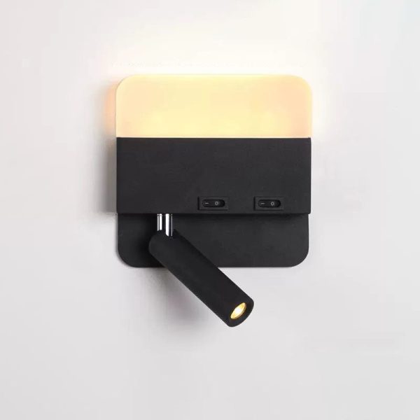 Modern Minimalist Round Square Acrylic Aluminum LED Reading Wall Sconce Lamp - Image 19