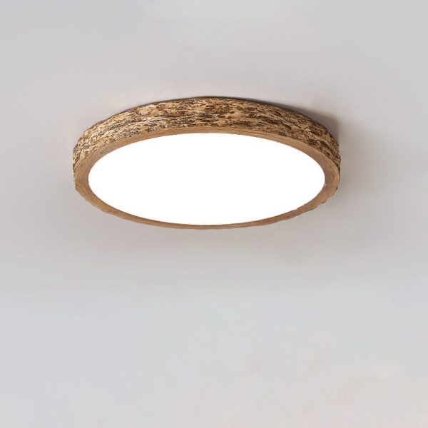 Modern Minimalist Round Stone Grain Resin Iron LED Flush Mount Ceiling Light For Bedroom - Image 22
