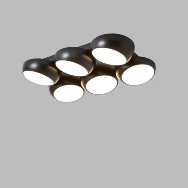 Scandinavian Modern Minimalist Iron Plastic Round LED Semi-Flush Mount Ceiling Light - Image 26