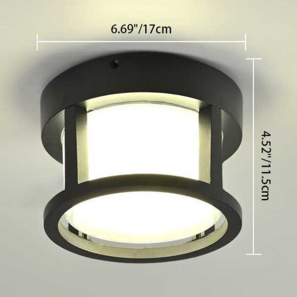 Modern Minimalist Die-Cast Aluminum Square Round Outdoor LED Flush Mount Ceiling Light - Image 7