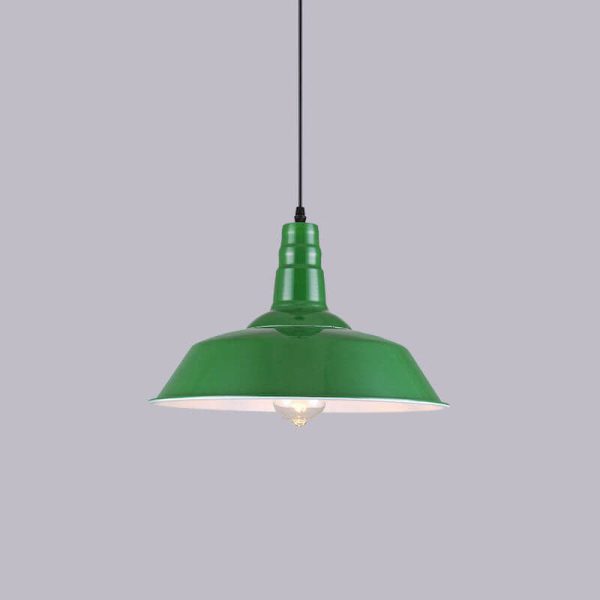 Industrial Vintage Green Iron Dome Cone 1-Light Pendant Light - Image 11