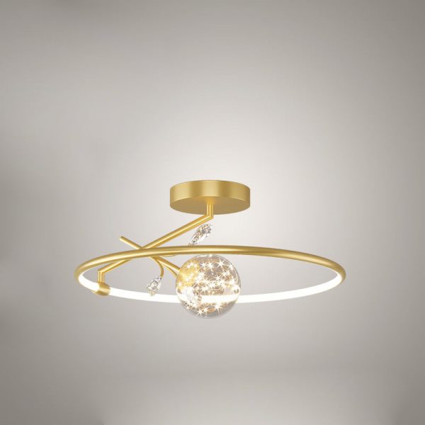 Modern Art Deco Iron Geometrical Ring Star LED Pendant Light For Living Room - Image 16