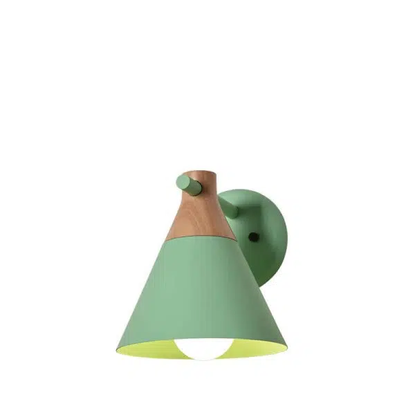 Nordic Solid Wood Macaron Cone Shade 1-Light  Wall Sconce Lamp - Image 8