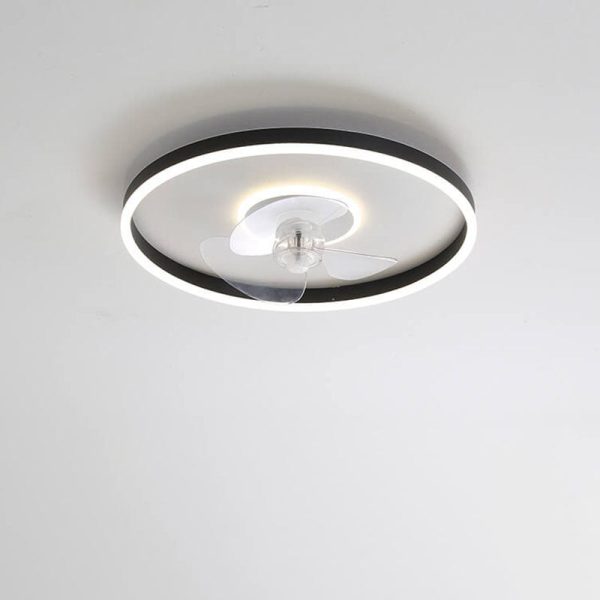 Nordic Minimalist Round Invisible LED Flush Mount Ceiling Fan Light - Image 5
