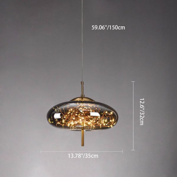 Contemporary Scandinavian Cylinder Oval Glass 1-Light Pendant Light For Bedroom - Image 5