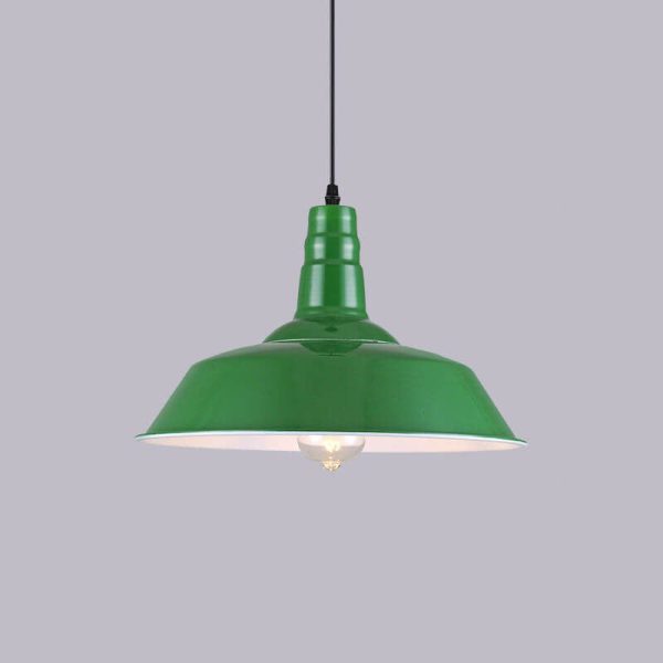 Industrial Vintage Green Iron Dome Cone 1-Light Pendant Light - Image 12