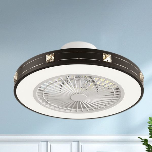 Modern Minimalist Solid Color Iron Copper LED Flush Mount Ceiling Fan Light - Image 11