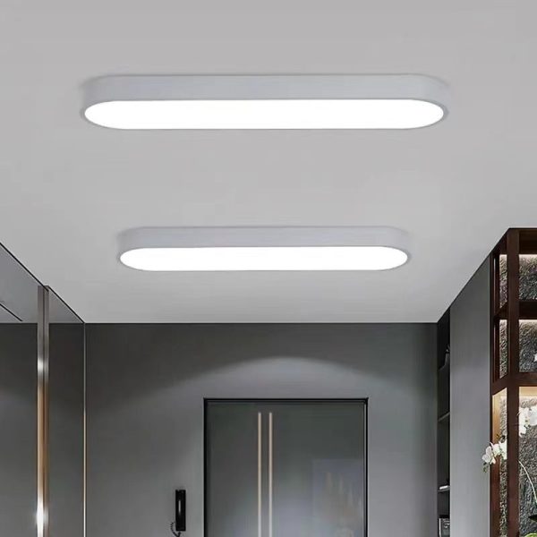 Modern Minimalist Elliptical Strip Iron Acrylic LED Flush Mount Ceiling Light For Hallway - Image 17