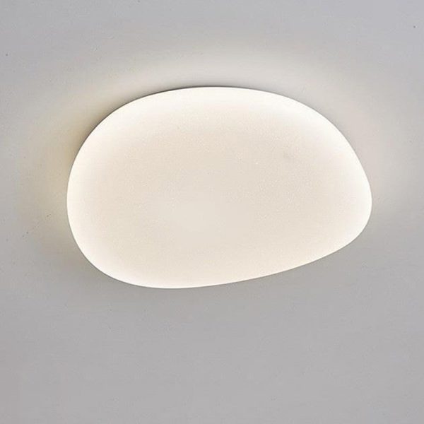 Modern Minimalist Pebble Shape Acrylic Hardware LED Flush Mount Ceiling Light For Bedroom - Image 13