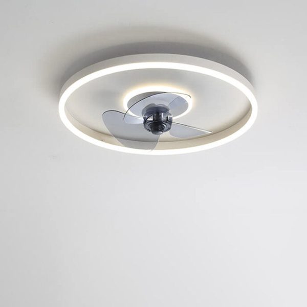 Nordic Minimalist Round Invisible LED Flush Mount Ceiling Fan Light - Image 6