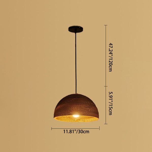 Contemporary Retro Paper Elliptic Spherical Bell Trapezoid Semicircle Polygonal 1-Light Pendant Light For Dining Room - Image 17
