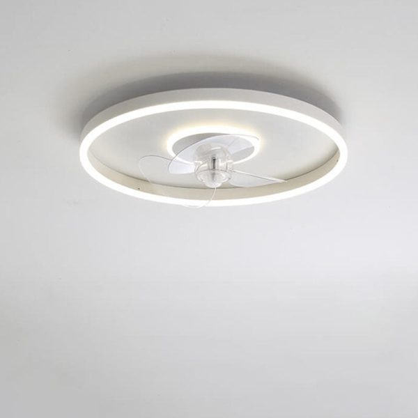 Nordic Minimalist Round Invisible LED Flush Mount Ceiling Fan Light - Image 16