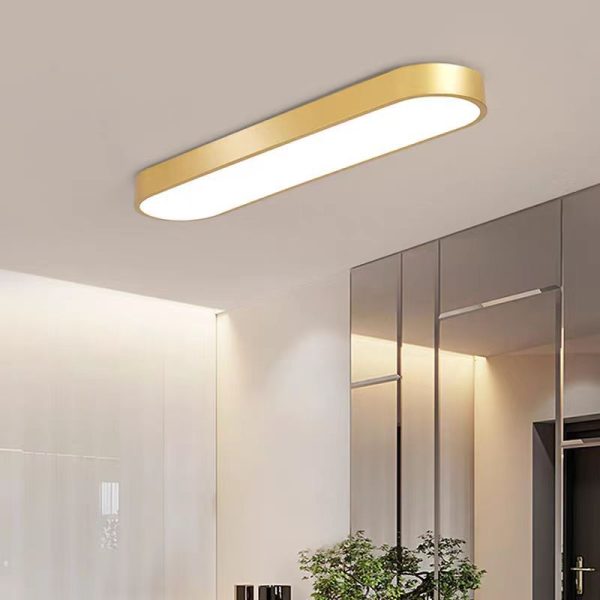 Modern Minimalist Elliptical Strip Iron Acrylic LED Flush Mount Ceiling Light For Hallway - Image 18