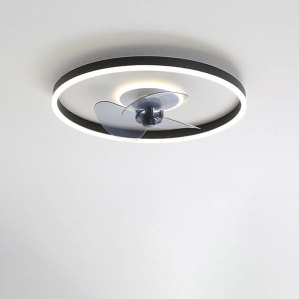 Nordic Minimalist Round Invisible LED Flush Mount Ceiling Fan Light - Image 17