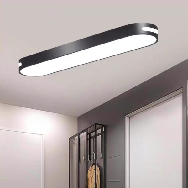 Modern Minimalist Elliptical Strip Iron Acrylic LED Flush Mount Ceiling Light For Hallway - Image 3