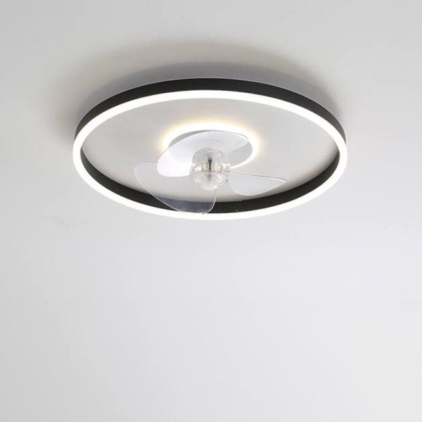 Nordic Minimalist Round Invisible LED Flush Mount Ceiling Fan Light - Image 18