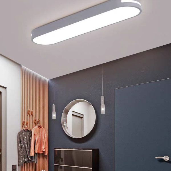 Modern Minimalist Elliptical Strip Iron Acrylic LED Flush Mount Ceiling Light For Hallway - Image 21