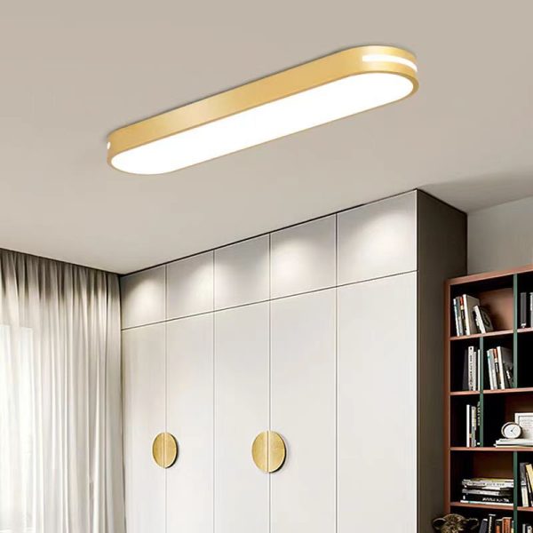 Modern Minimalist Elliptical Strip Iron Acrylic LED Flush Mount Ceiling Light For Hallway - Image 4