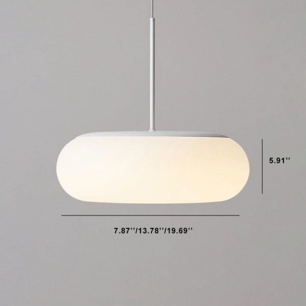 Modern Minimalist Plastic White 1-Light Drum LED Pendant Light - Image 12