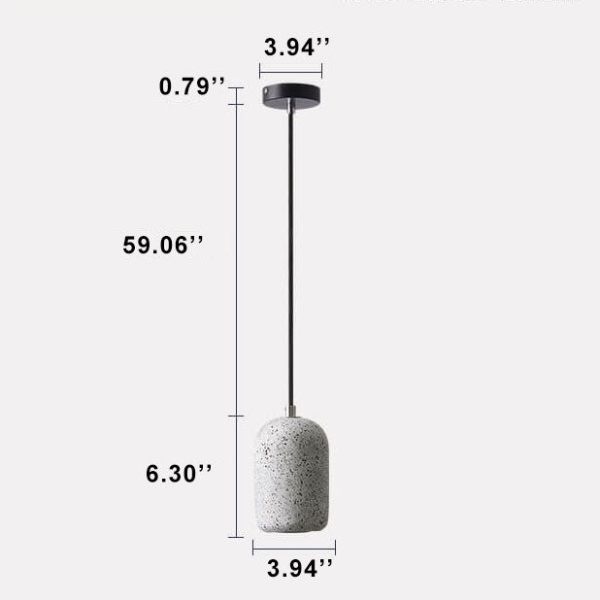 Modern Terrazzo Cylindrical LED Cement LED Pendant Light - Image 15